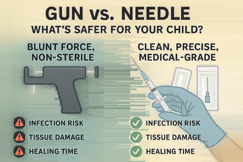 Ear Piercing Guns vs Needles for Kids