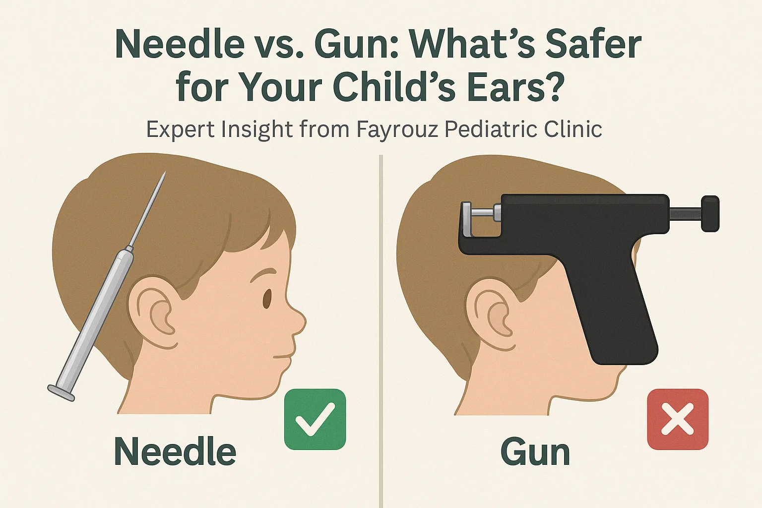 Ear piercing gun vs needle
